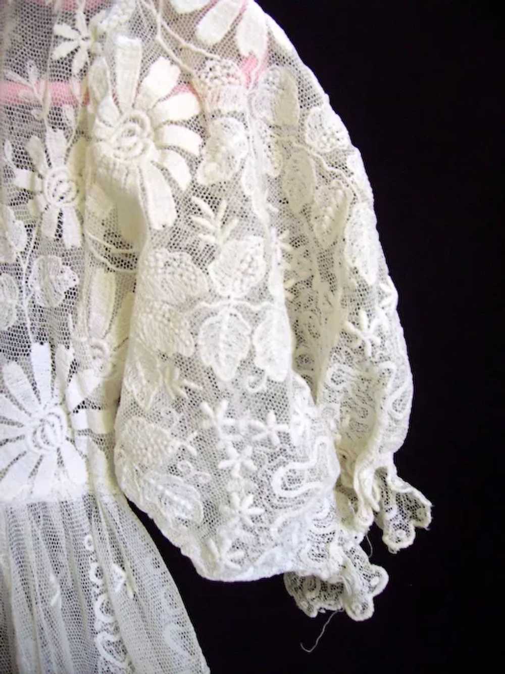 SALE  -Exquisite Vintage 1930s French Net Lace Ch… - image 9