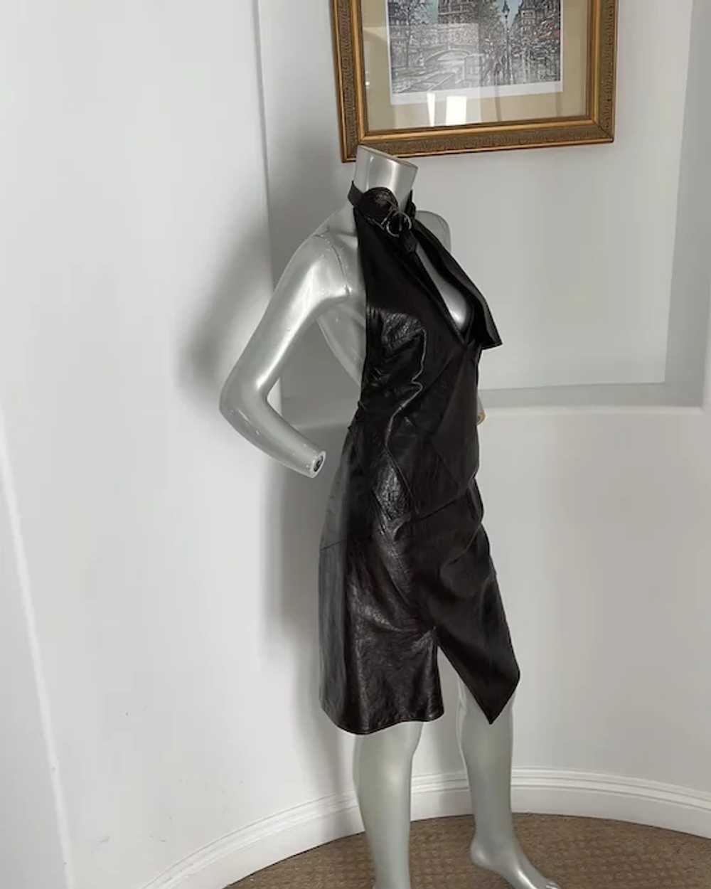 Christian Dior Boutique Paris Leather Dress By Jo… - image 3