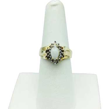 14K Opal and Diamond Ring