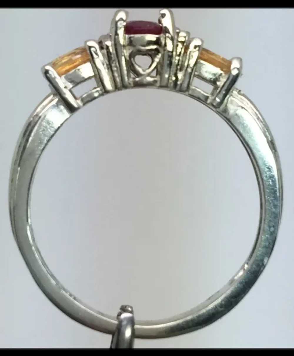 14k Ruby, Garnet & Diamonds Ring, free resize - image 3