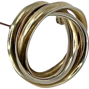 Coiling Circle Design Goldtone Vintage Brooch