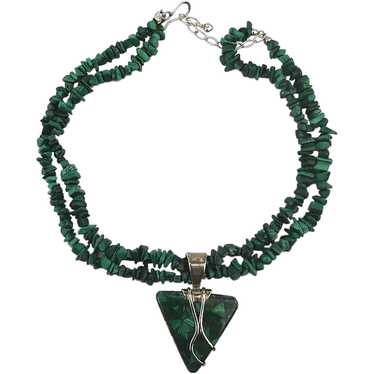 Desert Rose Trading Sterling Silver Malachite Nec… - image 1