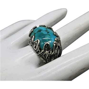 VINTAGE  Different Turquoise Ring  Israeli Design… - image 1