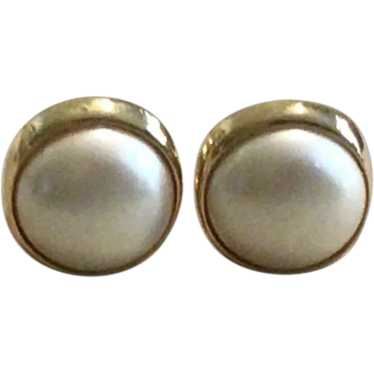 Vintage Carolee Gold Tone Faux Pearl Clip Earrings - image 1