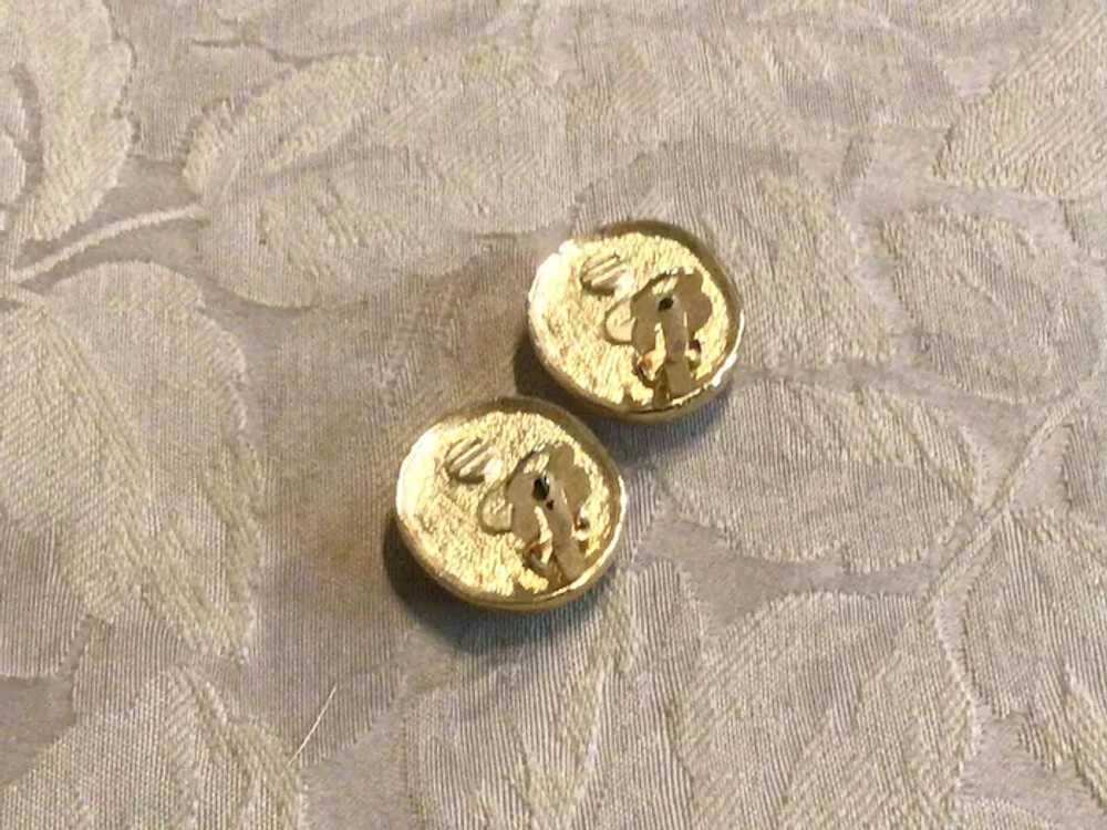 Vintage Carolee Gold Tone Faux Pearl Clip Earrings - image 4