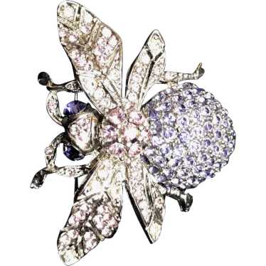 Rhinestone Bee Brooch Pin