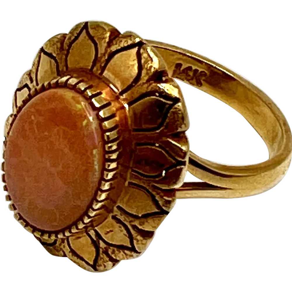 Fine Antique Victorian 14K Fire Opal Ring - image 1