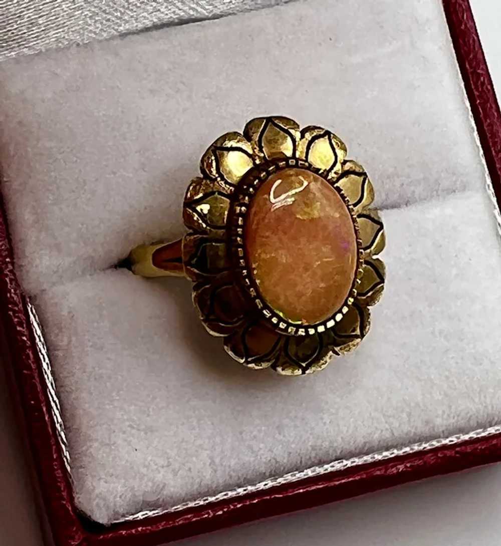 Fine Antique Victorian 14K Fire Opal Ring - image 5