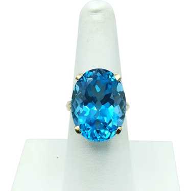 10K Swiss Blue Topaz Ring