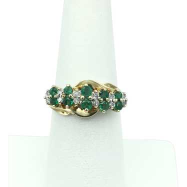 10K Emerald and Diamond Ring - image 1
