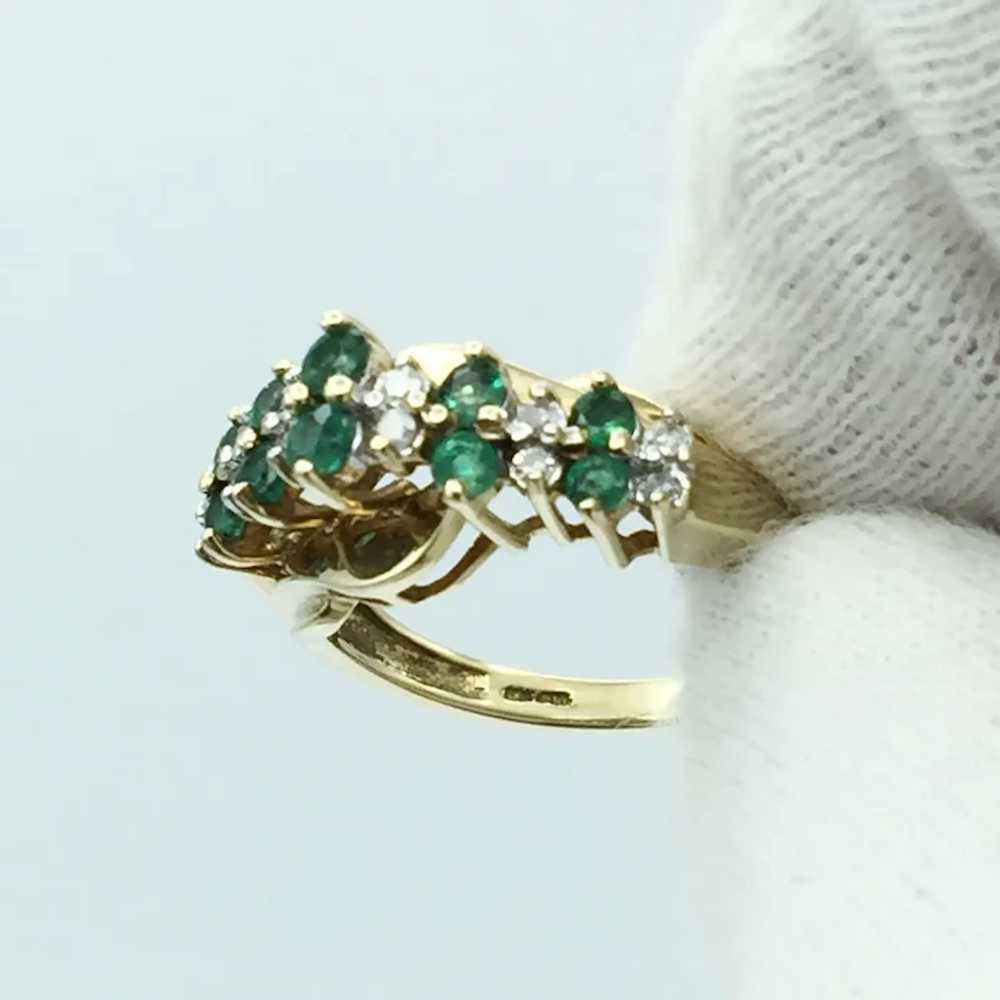10K Emerald and Diamond Ring - image 3
