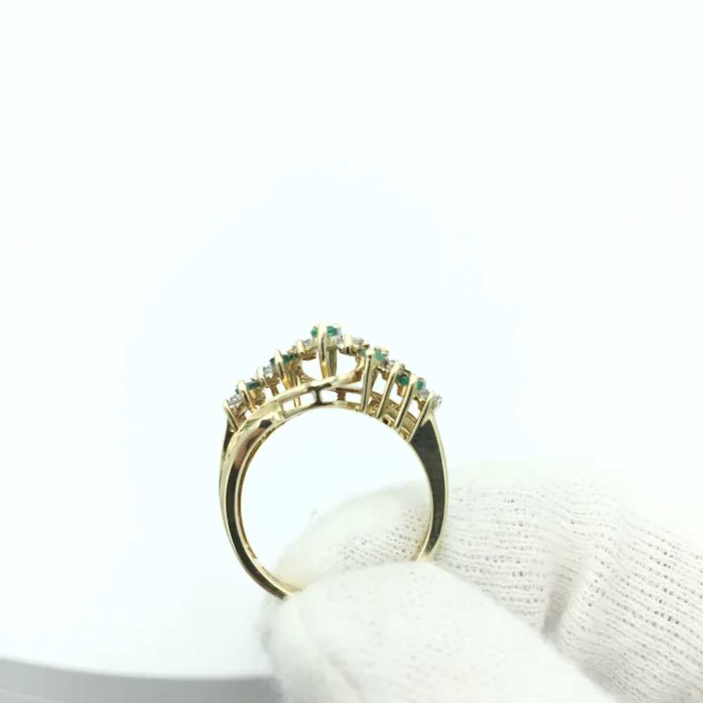 10K Emerald and Diamond Ring - image 4