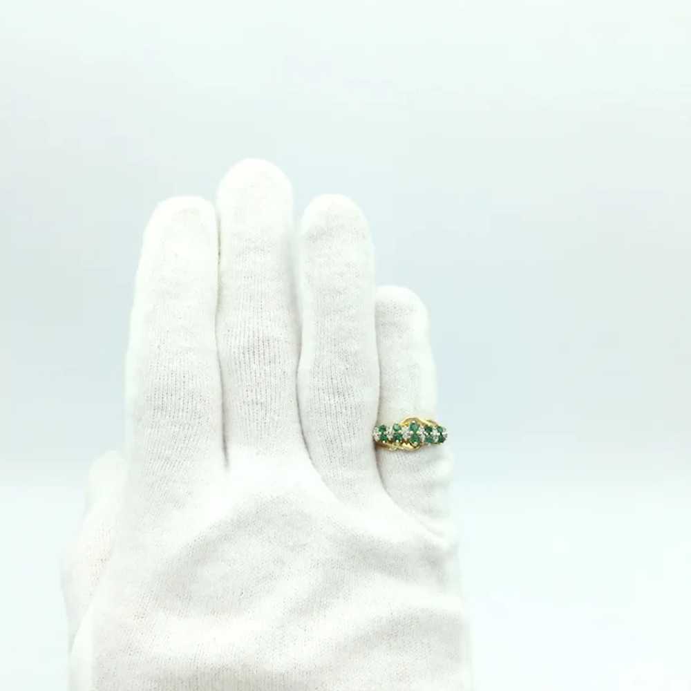 10K Emerald and Diamond Ring - image 5