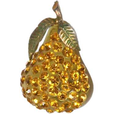 Forbidden Fruit Pear Pin – Book Piece – 1950s - image 1