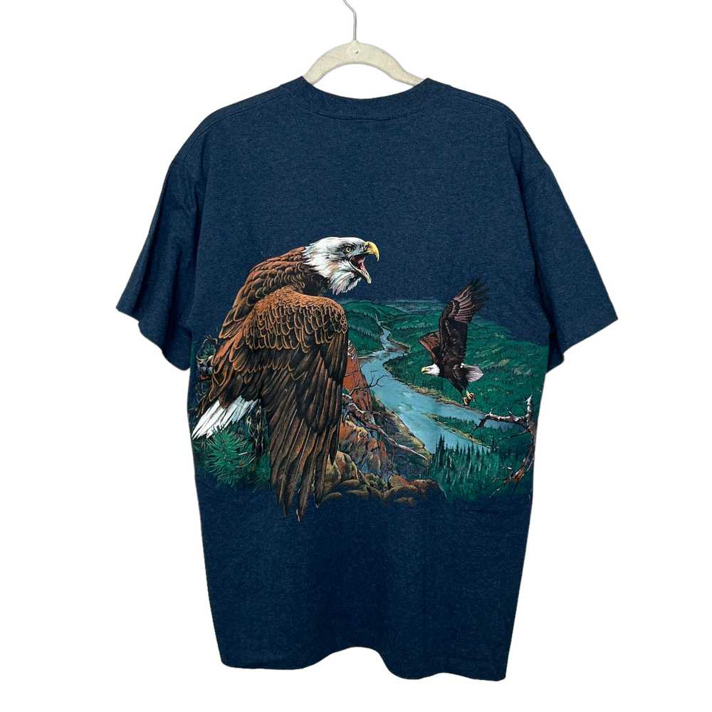 Vintage 90s Eagle Nature Wrap Around Print T-shirt - image 2