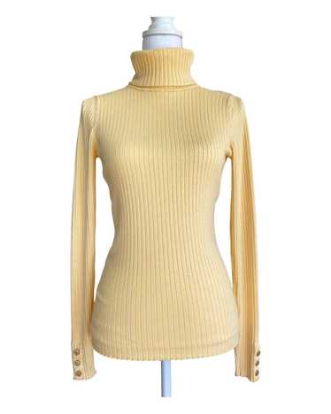 J. McLaughlin Yellow Ribbed Turtleneck, S