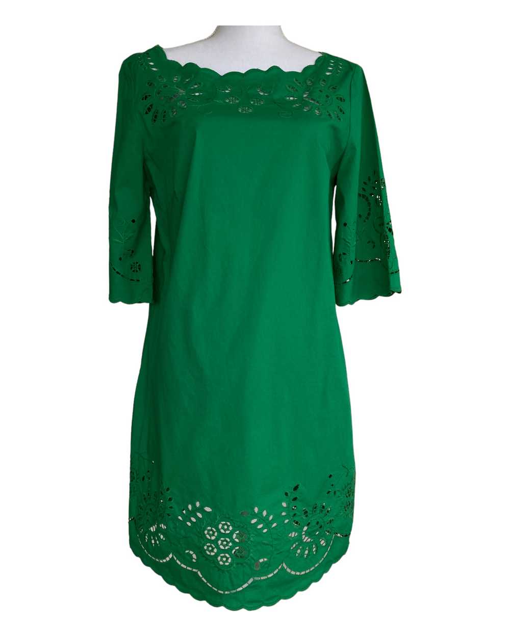 DKNY Green Eyelet Dress, M - image 1