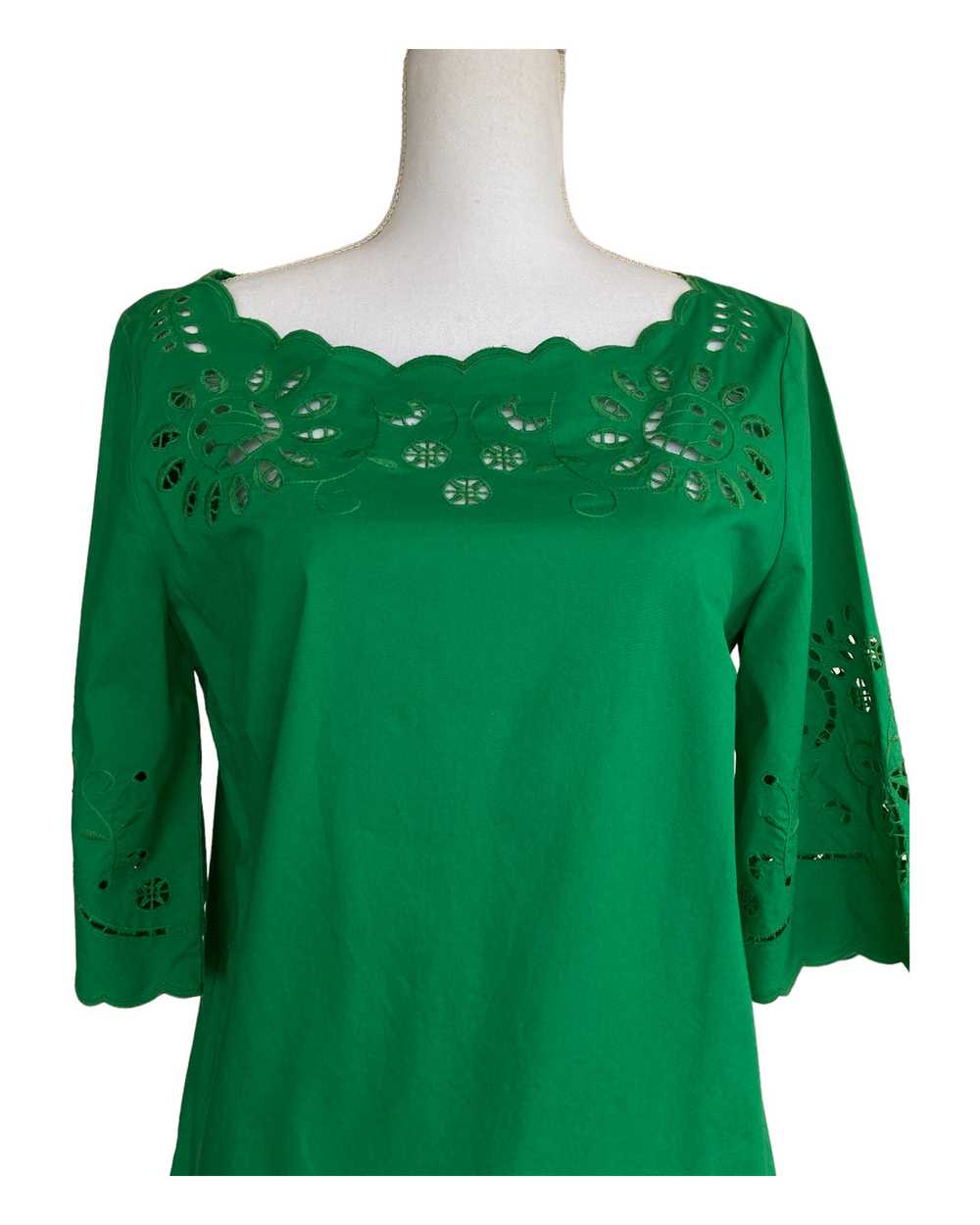 DKNY Green Eyelet Dress, M - image 2