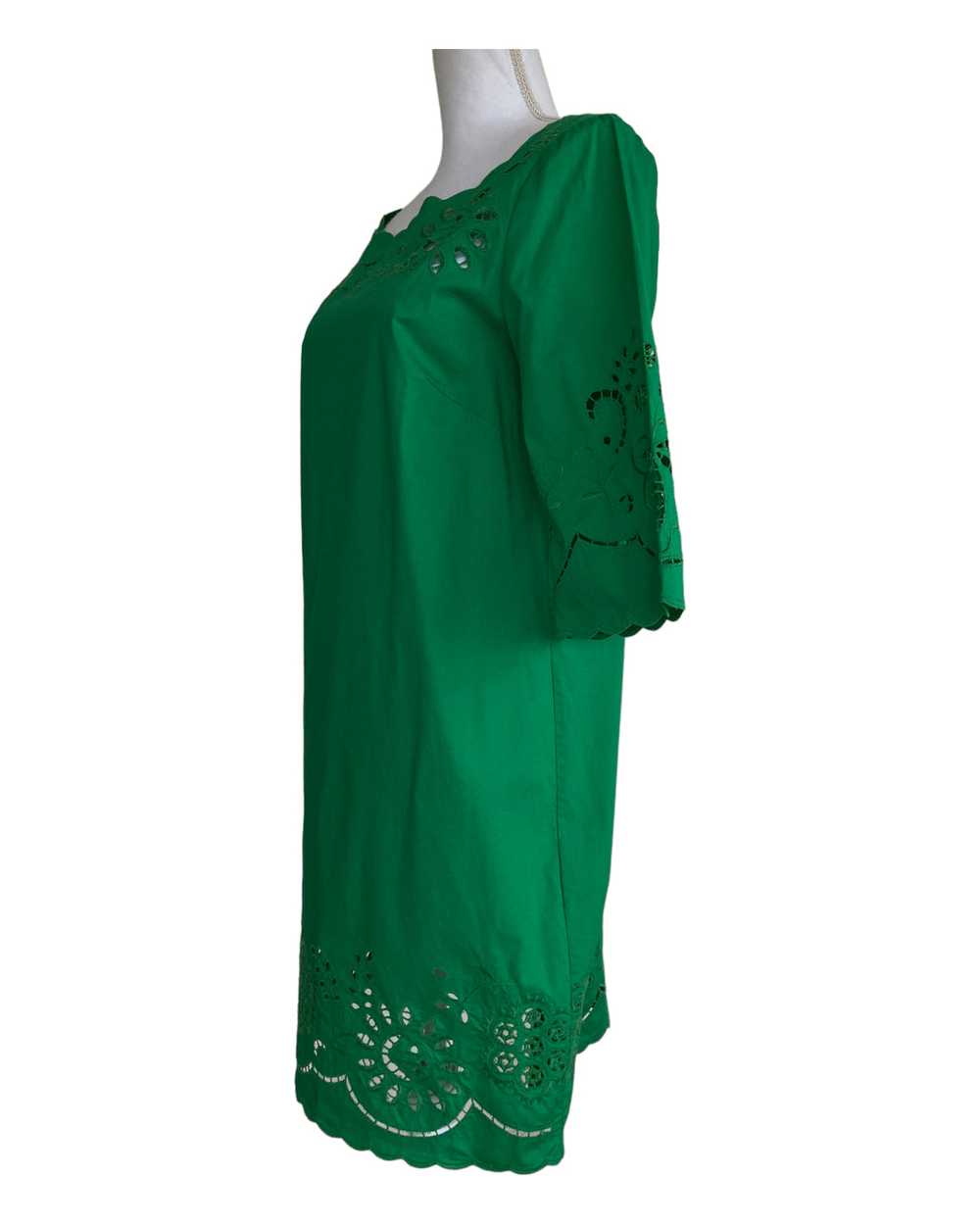 DKNY Green Eyelet Dress, M - image 3