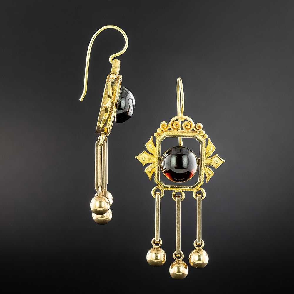 Victorian Garnet Brooch and Earring Suite - image 8