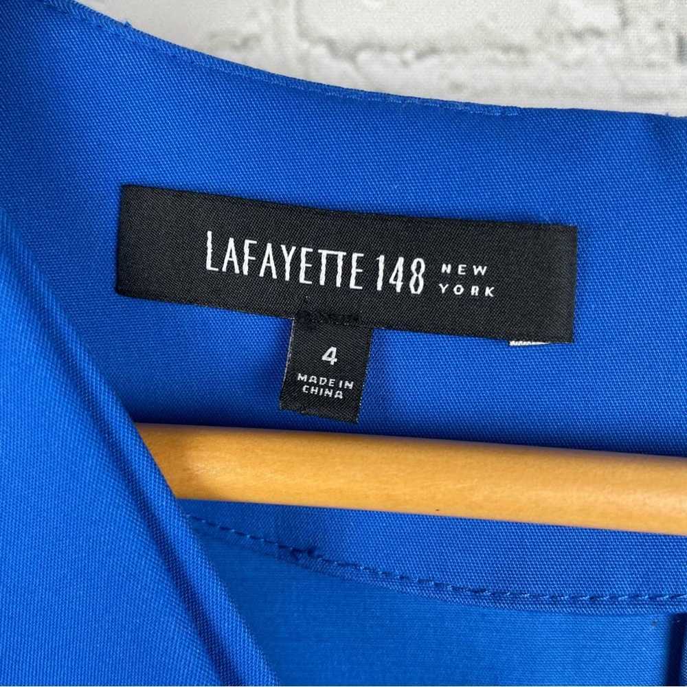 LAFAYETTE 148 Blue Cotton Blend Dress size 4 - image 4