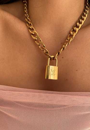 Repurposed Louis Vuitton Lock Necklace with Bracel