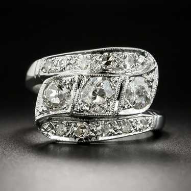 Late-Art Deco Diamond Ribbon Ring