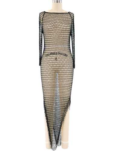 Embellished Net Maxi Dress