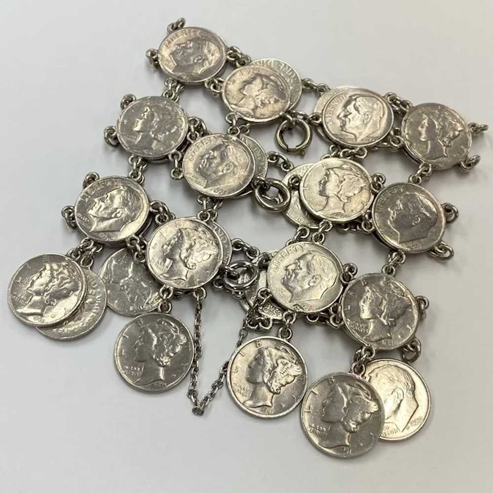 WIDE Gypsy Coin Bracelet US Silver Dimes - image 2