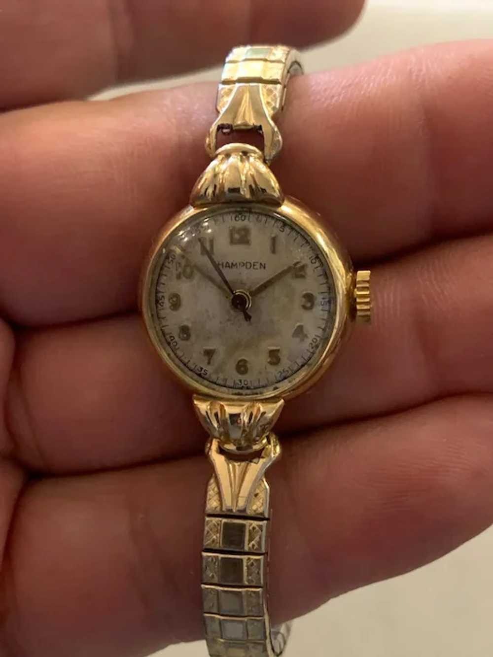 Hampton Watch 14k. Gold 17 Jewels swiss Manual Wi… - image 5