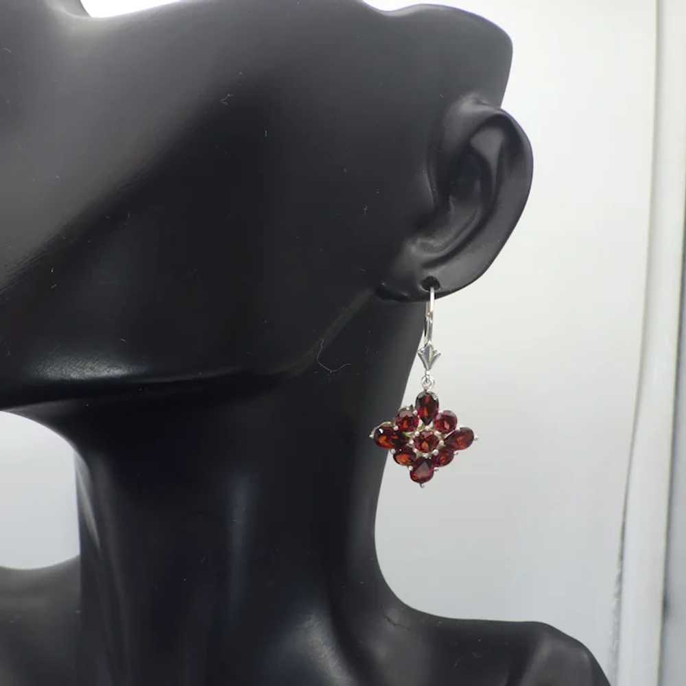 Gorgeous Sterling & Garnet Gemstone Pierced Earri… - image 4