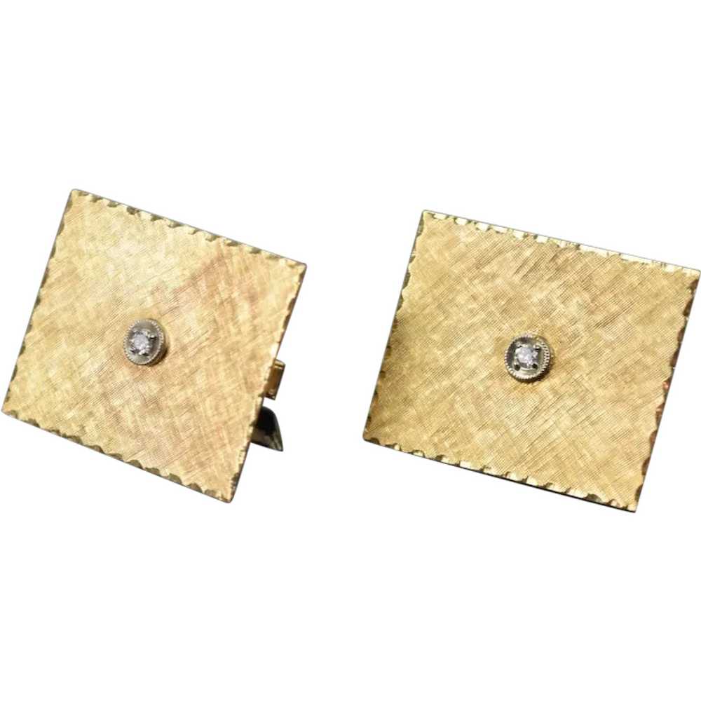 Huge Pair 14k Solid Yellow Gold Cufflinks with So… - image 1