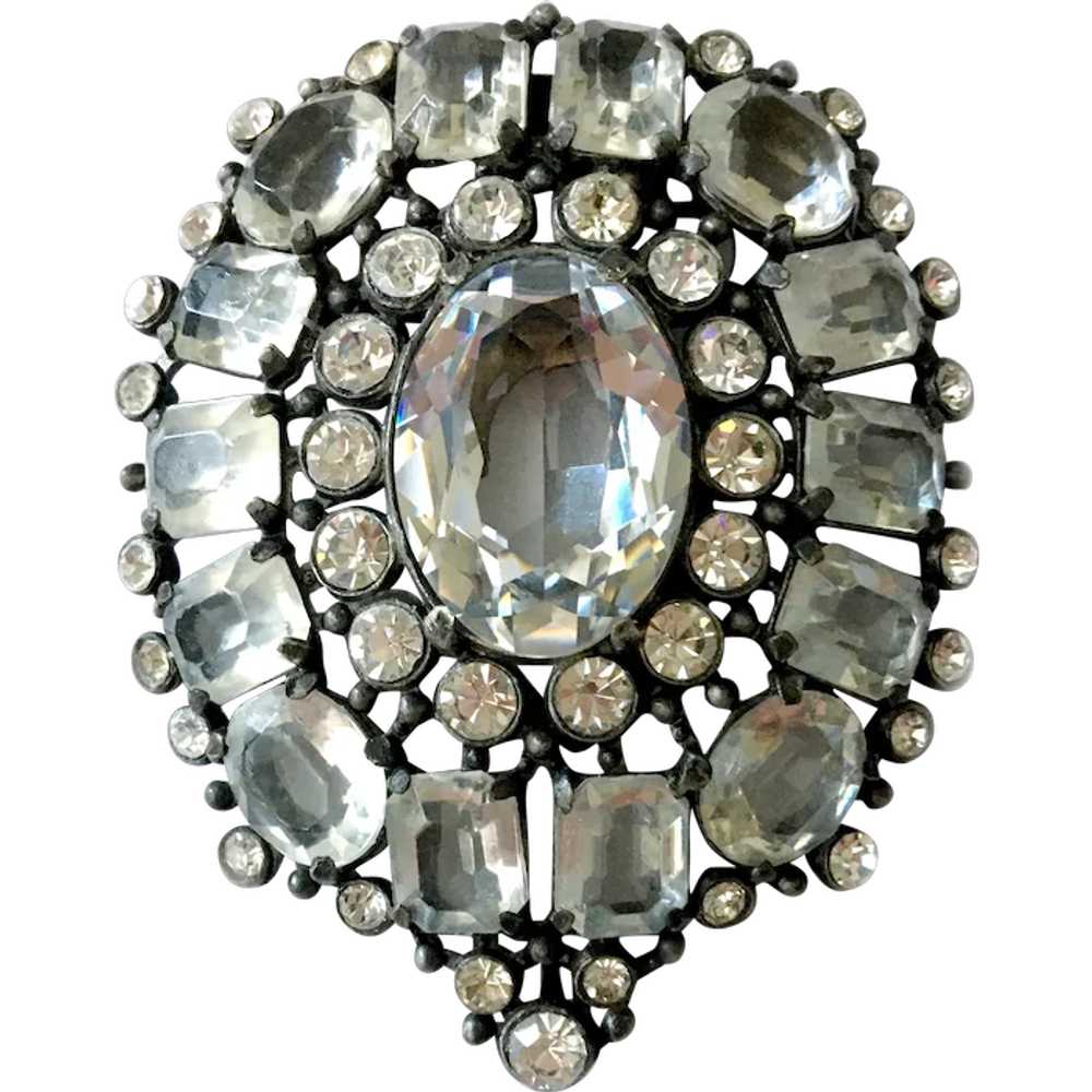 Huge Eisenberg-Style Crystal and Japanned Metal D… - image 1
