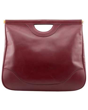 Hermes 1979 Maroon Leather Cut Out Handle Shopper 