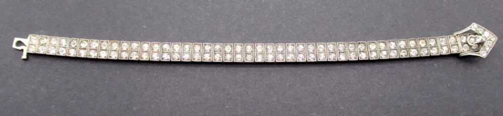 Antique Art Deco Sterling Silver Diamondbar Rhine… - image 3