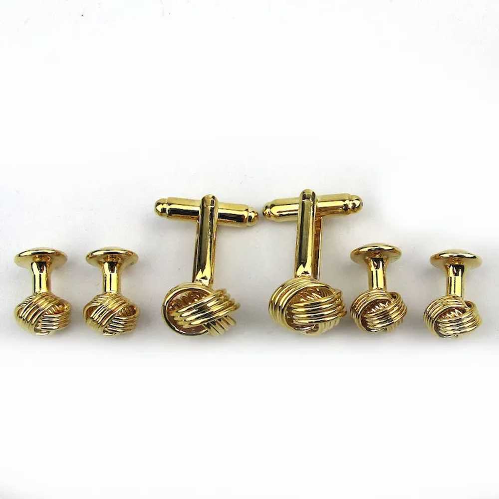 Set of Goldtone Infinity Circle Cufflinks - Stud … - image 3