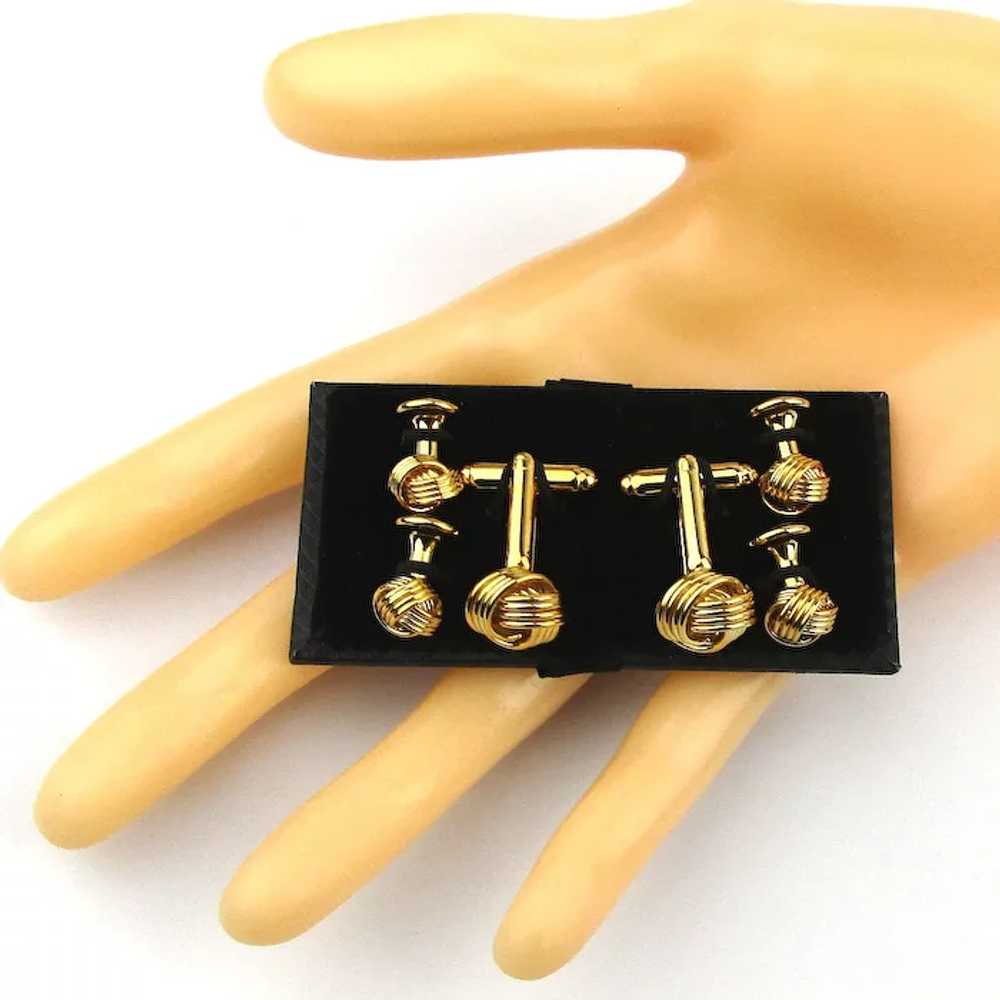 Set of Goldtone Infinity Circle Cufflinks - Stud … - image 6