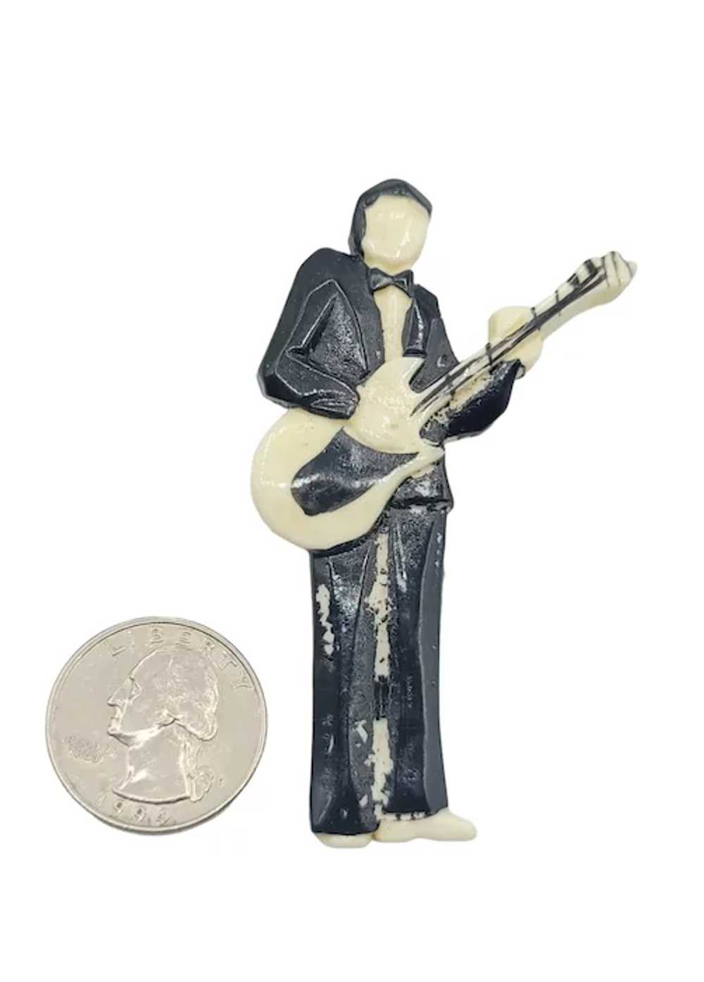 Plastic Guitar Man, Figural In Tuxedo Elvis Pin B… - image 2
