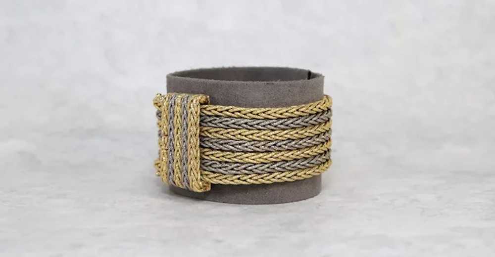 Vintage 18k Yellow & White Gold 7 Strand Bracelet… - image 2