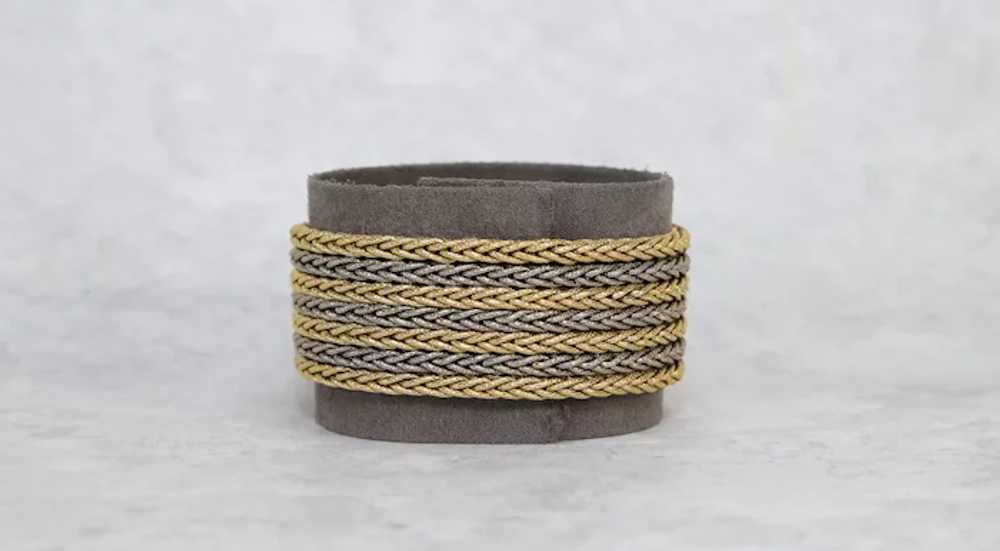 Vintage 18k Yellow & White Gold 7 Strand Bracelet… - image 3