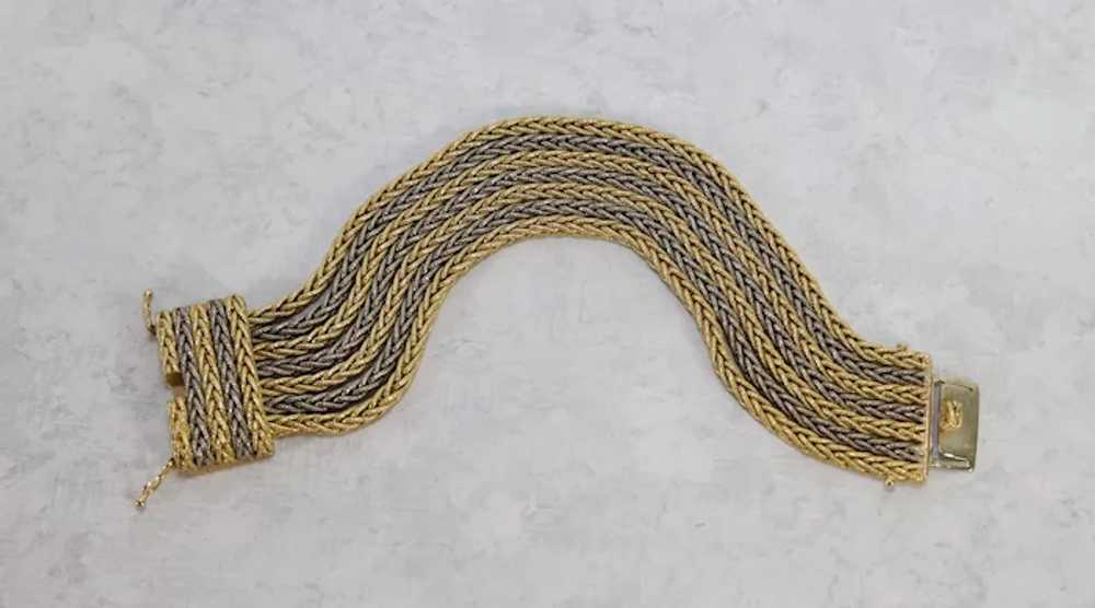 Vintage 18k Yellow & White Gold 7 Strand Bracelet… - image 4