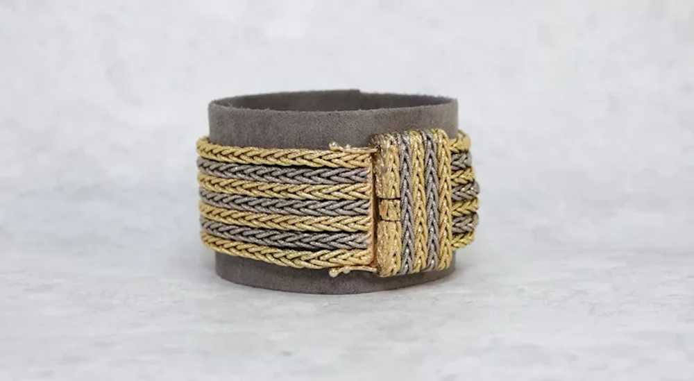 Vintage 18k Yellow & White Gold 7 Strand Bracelet… - image 5