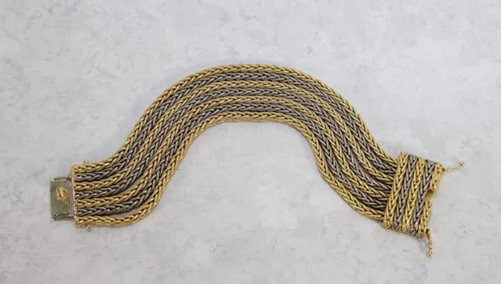 Vintage 18k Yellow & White Gold 7 Strand Bracelet… - image 6