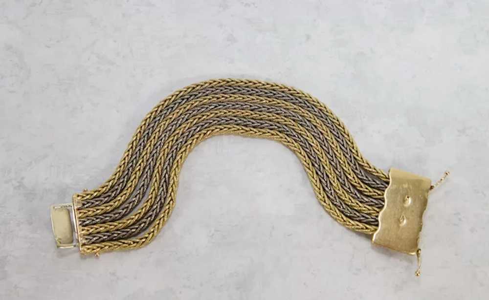 Vintage 18k Yellow & White Gold 7 Strand Bracelet… - image 9
