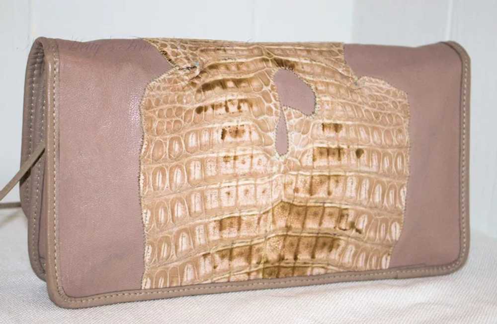 Vintage Carlos Falchi Hornback Caiman Handbag - image 3