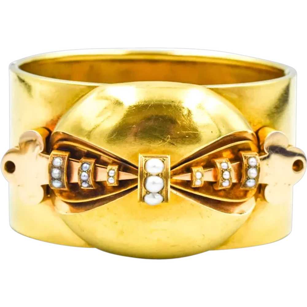 Victorian Cuff Bracelet 18k Yellow Gold - image 1