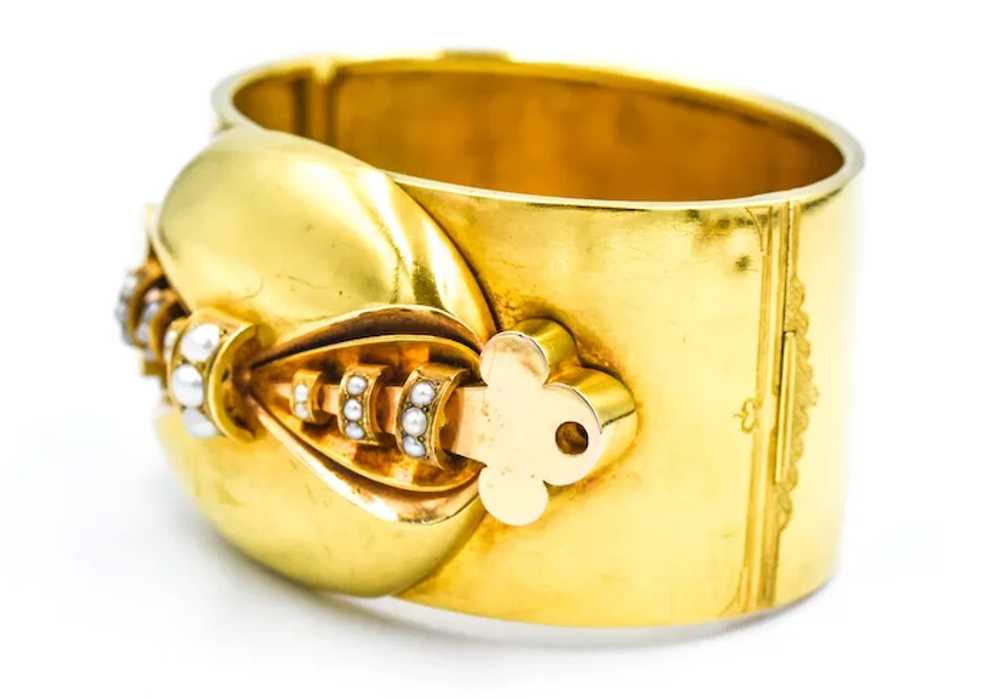 Victorian Cuff Bracelet 18k Yellow Gold - image 2