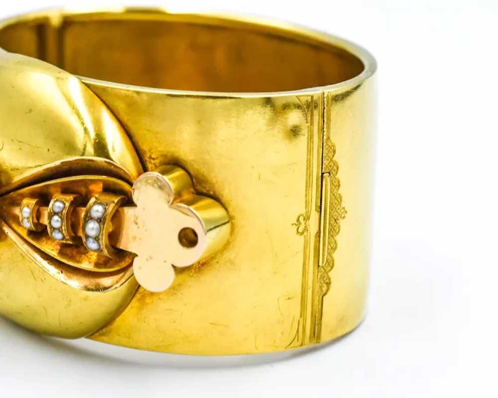 Victorian Cuff Bracelet 18k Yellow Gold - image 3