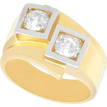 Art Deco 1.47ct Diamond and 18ct Yellow Gold Dres… - image 1