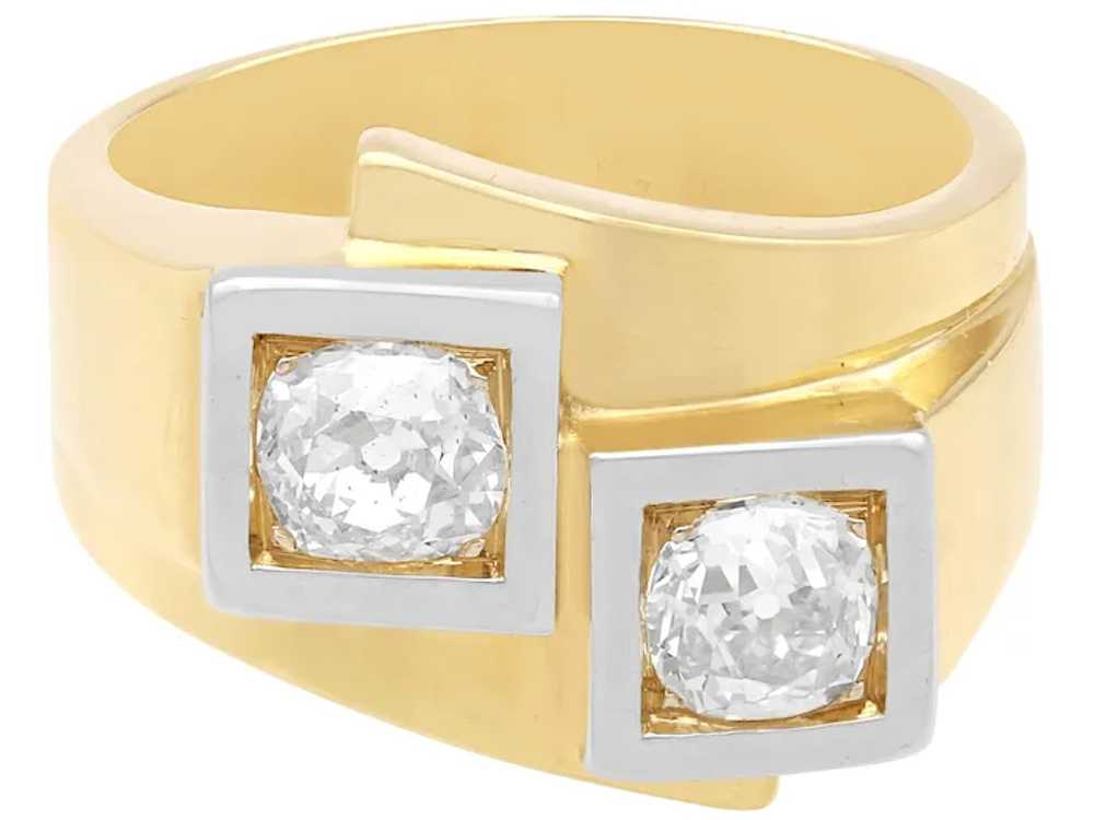 Art Deco 1.47ct Diamond and 18ct Yellow Gold Dres… - image 4